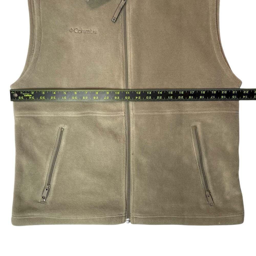 Columbia Fleece Vest Mens Medium Tan Full Zip Outdoor - Picture 5 of 7